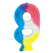 Number 9 Rainbow Birthday Candle