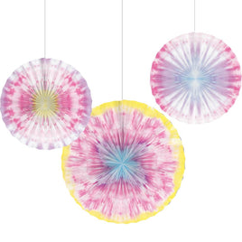 TIE DYE PARTY FAN 3 CT