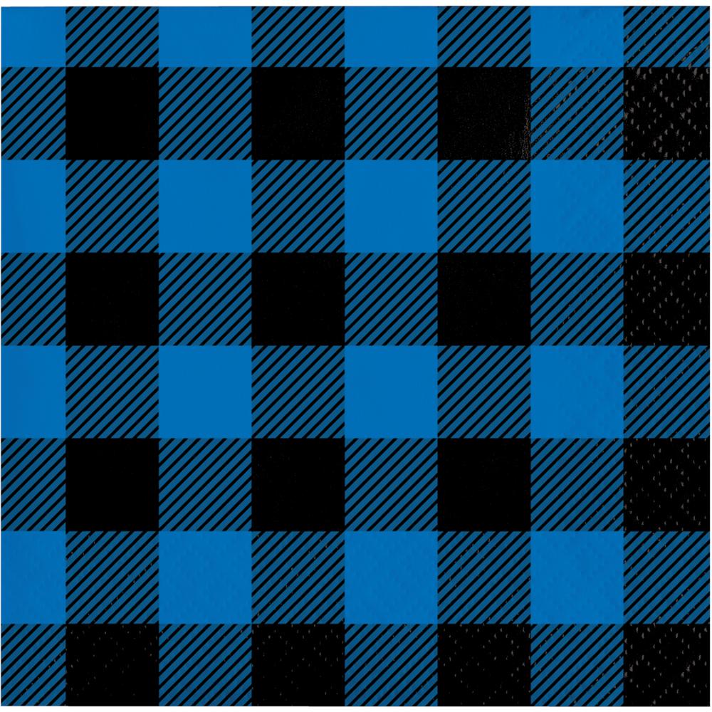 BLUE BLACK BUFFALO PLAID BEVERAGE NAPINS 16 CT. 
