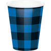 BLUE BLACK BUFFALO PLAID 9 OZ. PAPER CUPS 8 CT. 