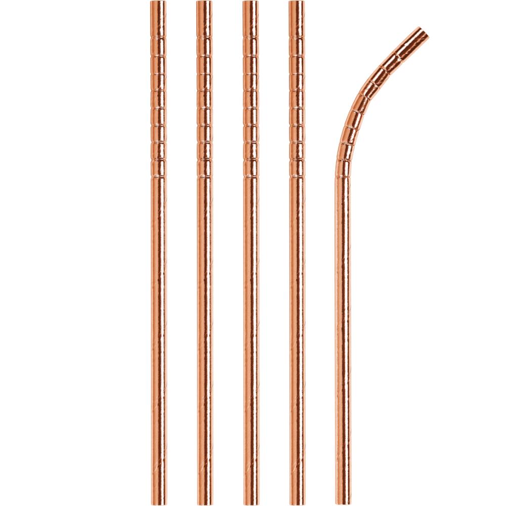 PAPER STRAWS FOILED ROSE GOLD 24 CT