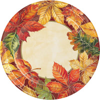 9IN. VIBRANT LEAVES LUNCH PAPER PLATES 8 CT.