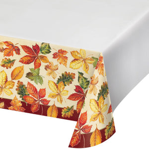 VIBRANT LEAVES PAPER TABLECOVER 54" X 102"  1 CT.