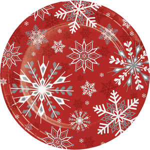 9" Winter Snowflakes Lunch Paper Plates 8 ct.
