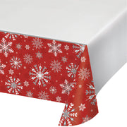 Winter Snowflakes Paper Tablecover 54"X102"  1 ct.