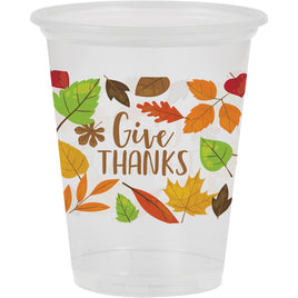 16oz. Fall Leaves Clear Plastic Cups 8 ct.
