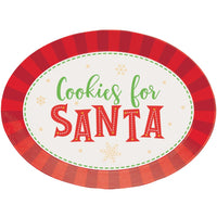 Cookies for Santa Plastic Oval Shaped Tray 1 ct.