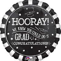 28" HOORAY GRAD JUMBO FOIL BALLOON