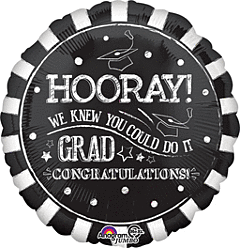 28" HOORAY GRAD JUMBO FOIL BALLOON