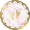 FOIL PINK MARBLE 7 INCH PLATE 8 CT