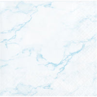 BLUE MARBLE 2 PLY BEVERAGE NAPKINS 16 CT