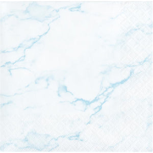 BLUE MARBLE 2 PLY BEVERAGE NAPKINS 16 CT