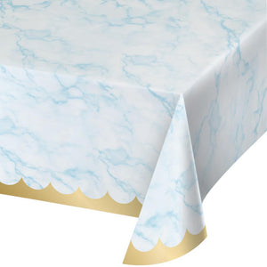 BLUE MARBLE PAPER TABLECLOTH 54X102 1 CT