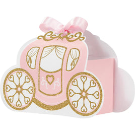 GLITTER PRINCESS CARRIAGE FAVOR BOX 8CT