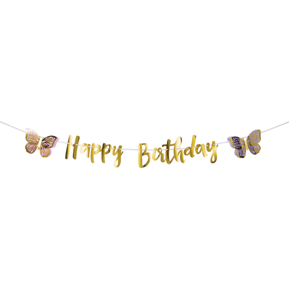 Butterfly Shimmer Foil Letter Ribbon Banner
