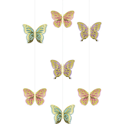 Butterfly Shimmer Hanging Cutouts 3 ct.