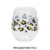 Leopard Foil Print Wine Glass