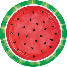 Watermelon Check Paper Lunch Plates 8 ct.