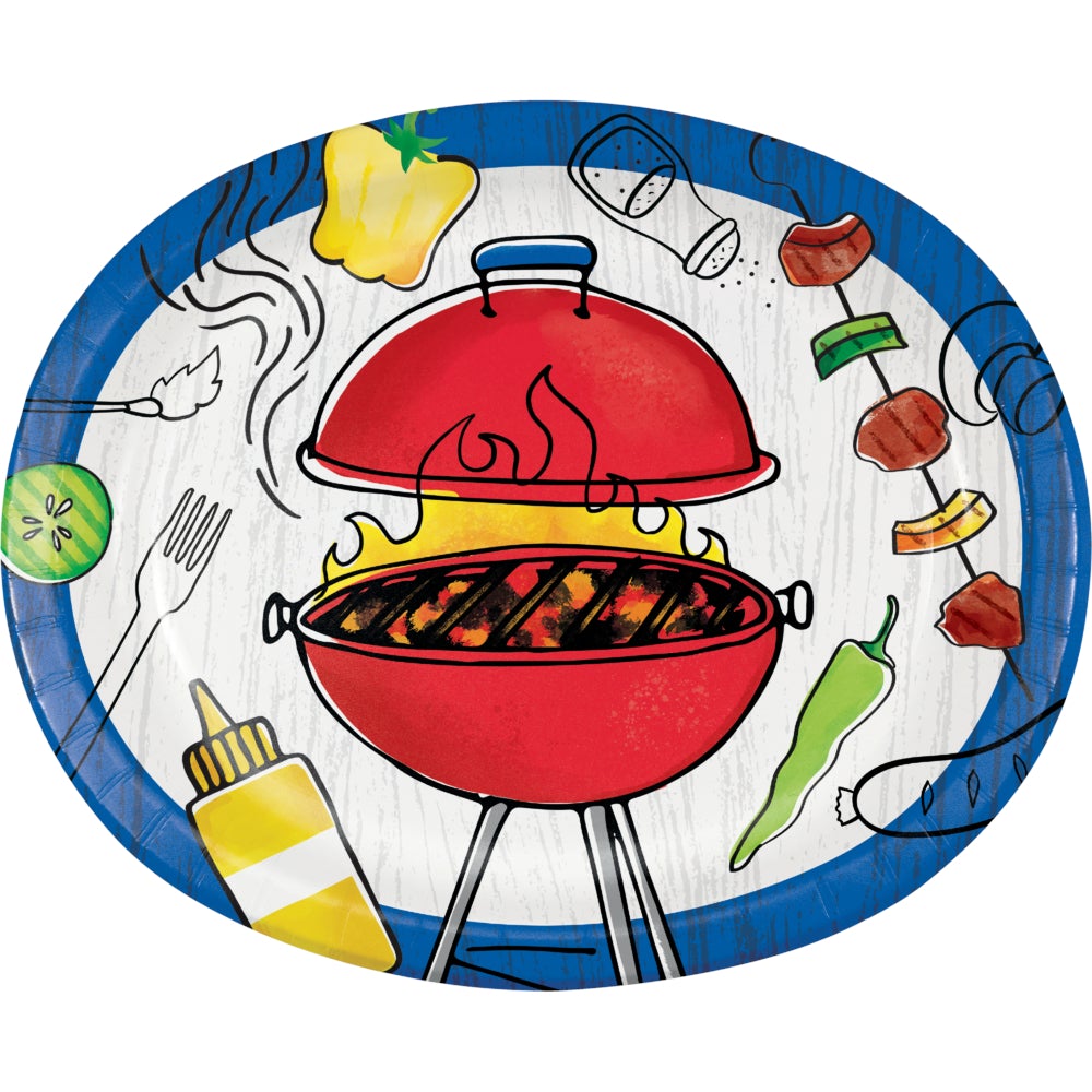 Barbecue Time Paper Oval Platter 8 ct.