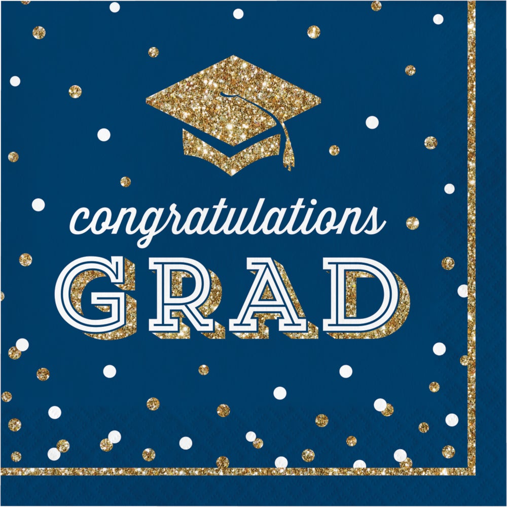 Glittering Grad Lunch Napkins 16 ct.