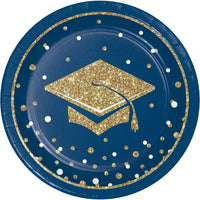 Glittering Grad Dessert Paper Plates 8 ct.