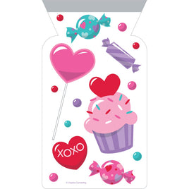 Valentines Treats Cello Bags w/ Zip 12 ct.