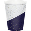 9OZ. NAVY & GOLD MILESTONE PAPER CUPS 8 CT.