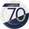 7IN. NAVY & GOLD MILESTONE DESSERT PLATE- 70  8 CT.