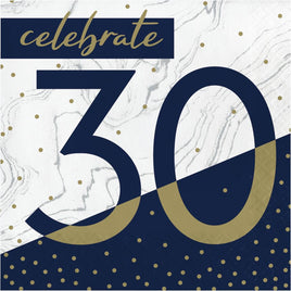 NAVY & GOLD LUNCH NAPKINS- 30  16 CT.