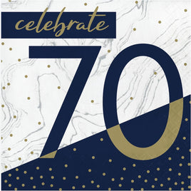 NAVY & GOLD LUNCH NAPKINS- 70  16 CT.