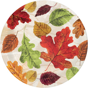 9" Luxe Leaves Lunch Paper Plates