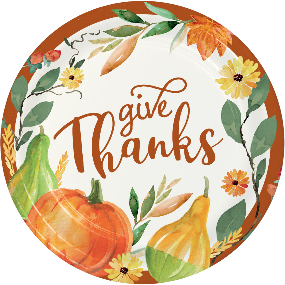 9" Giving Thanks Lunch Paper Plates 8 ct.