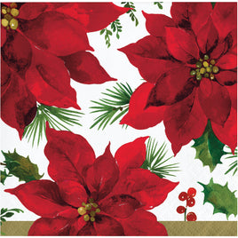 Posh Poinsettia Beverage Napkins 16 ct.