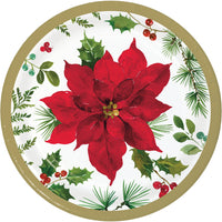 7" Posh Poinsettia Dessert Paper Plates 8 ct.