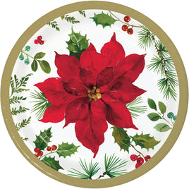 7" Posh Poinsettia Dessert Paper Plates 8 ct.