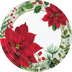 9" Posh Poinsettia Lunch Paper Plates 8 ct.