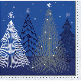 Silver Snowfall Beverage Napkins 8 ct.
