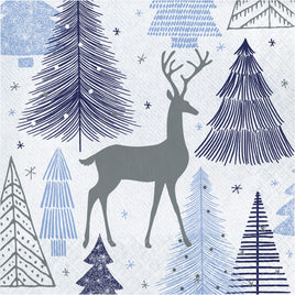 Silver Snowfall Lunch Napkins 16 ct.