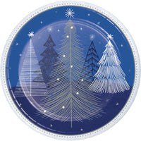 9" Silver Snowfall Lunch Paper Plates 8 ct.