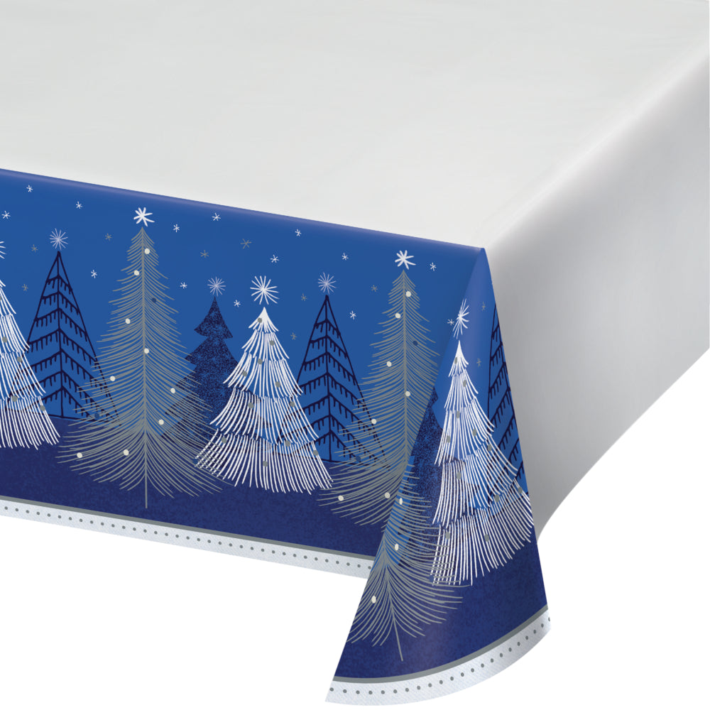 Silver Snowfall Paper Tablecover 1 ct. 54"X102"