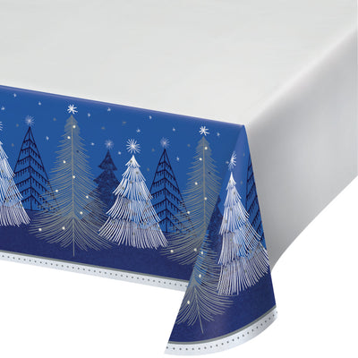 Silver Snowfall Paper Tablecover 1 ct. 54