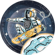 7in. Space Skater Paper Dessert  Plates 8 ct.