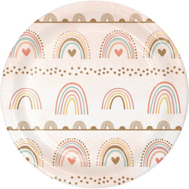 7in. Boho Rainbow Paper Dessert Plates 8 ct.