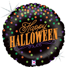 18" Halloween Confetti Holographic Foil Balloon