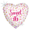 18" GLITTER SWEET 16 FOIL BALLOON