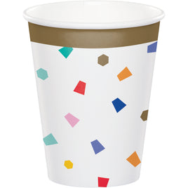 9OZ. BIRTHDAY CONFETTI PAPER CUPS 8 CT.