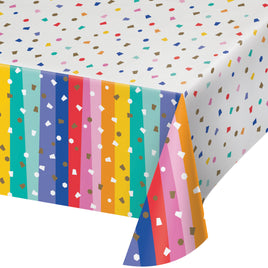 BIRTHDAY CONFETTI PAPER TABLECOVER 54" x 102"  1CT.