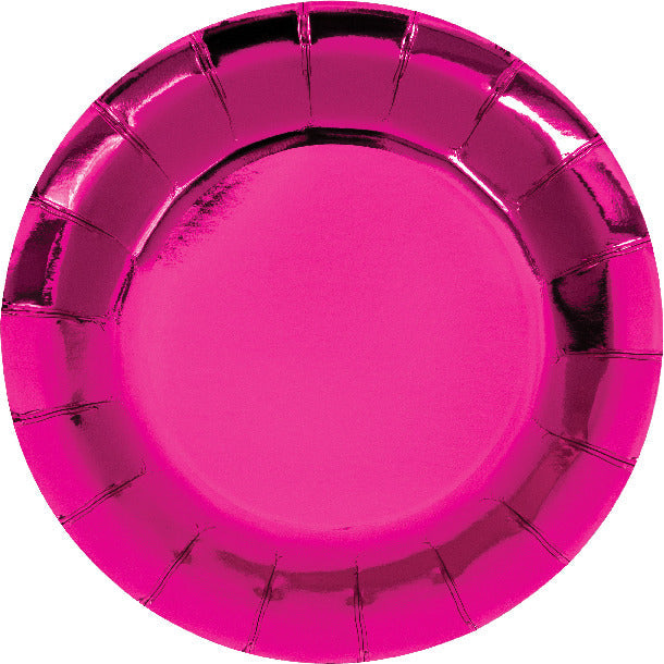 Foil Pink 7" Paper Plates 8 ct.