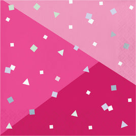 Foil Pink Lunch Napkins 16 ct.