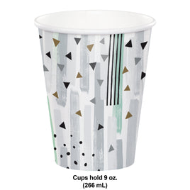 9 oz. Minted Milestone Paper Cups 8 ct.
